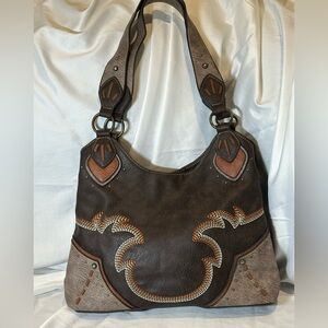 Elegant Brown and Tan Women's Bag